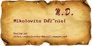 Mikolovits Dániel névjegykártya